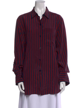 Sonia Rykiel Silk Striped Button-Up Top