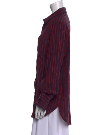 Sonia Rykiel Silk Striped Button-Up Top