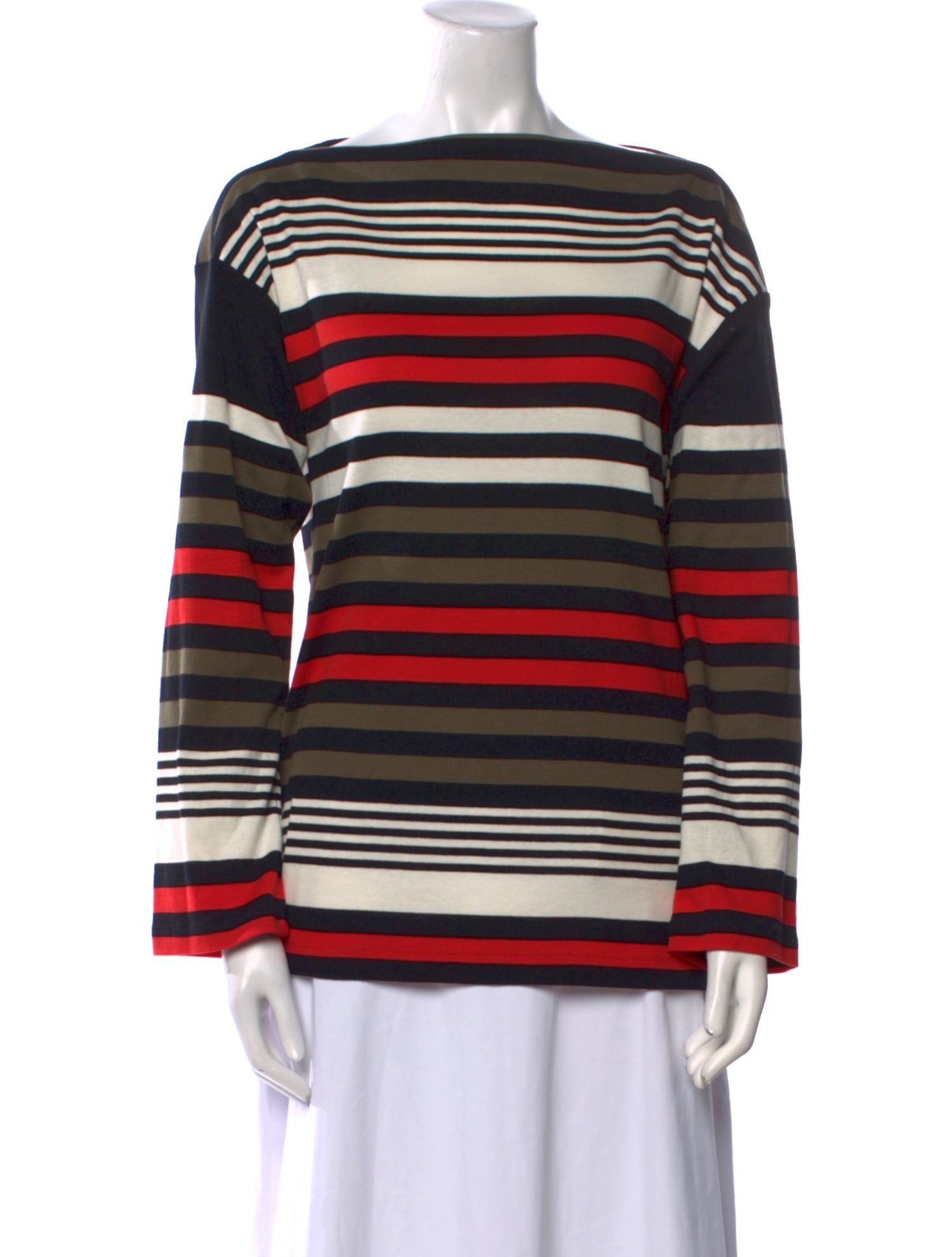 Sonia Rykiel Striped Bateau Neckline Top