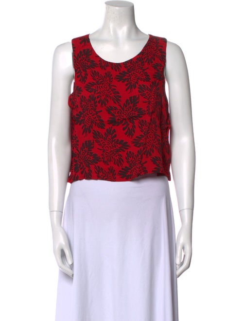 Sonia Rykiel Printed Scoop Neck Crop Top