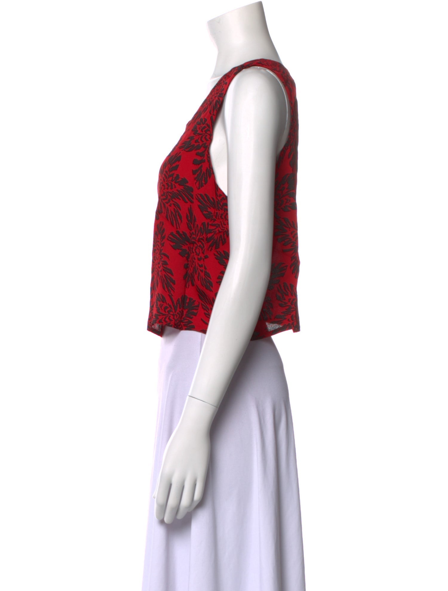 Sonia Rykiel Printed Scoop Neck Crop Top