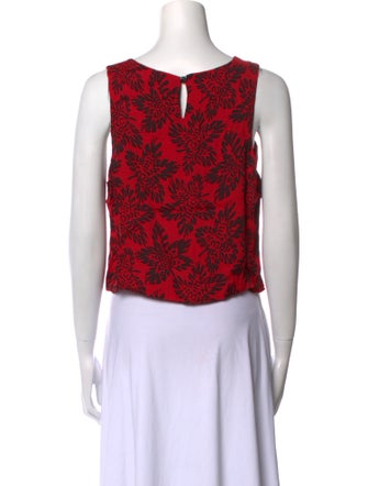 Sonia Rykiel Printed Scoop Neck Crop Top