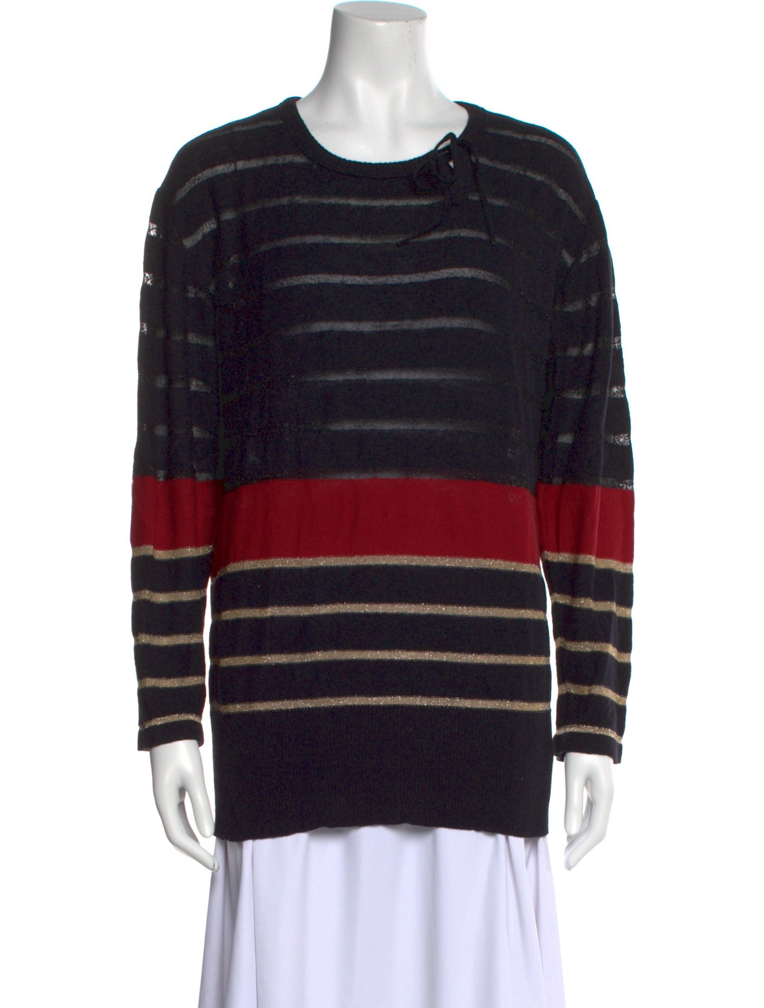 Sonia Rykiel Striped Scoop Neck Sweater