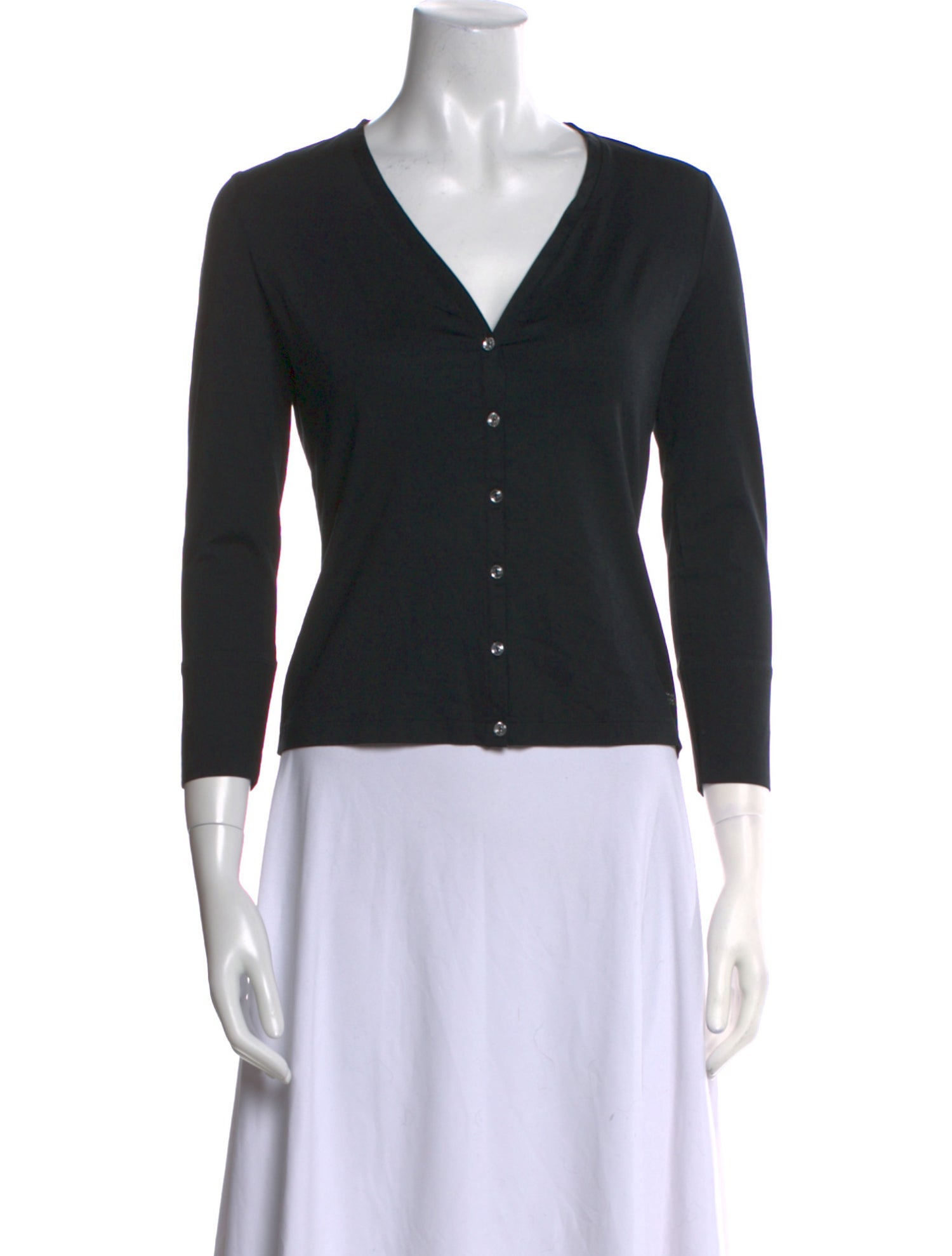 Sonia Rykiel V-Neck Three-Quarter Sleeve Top