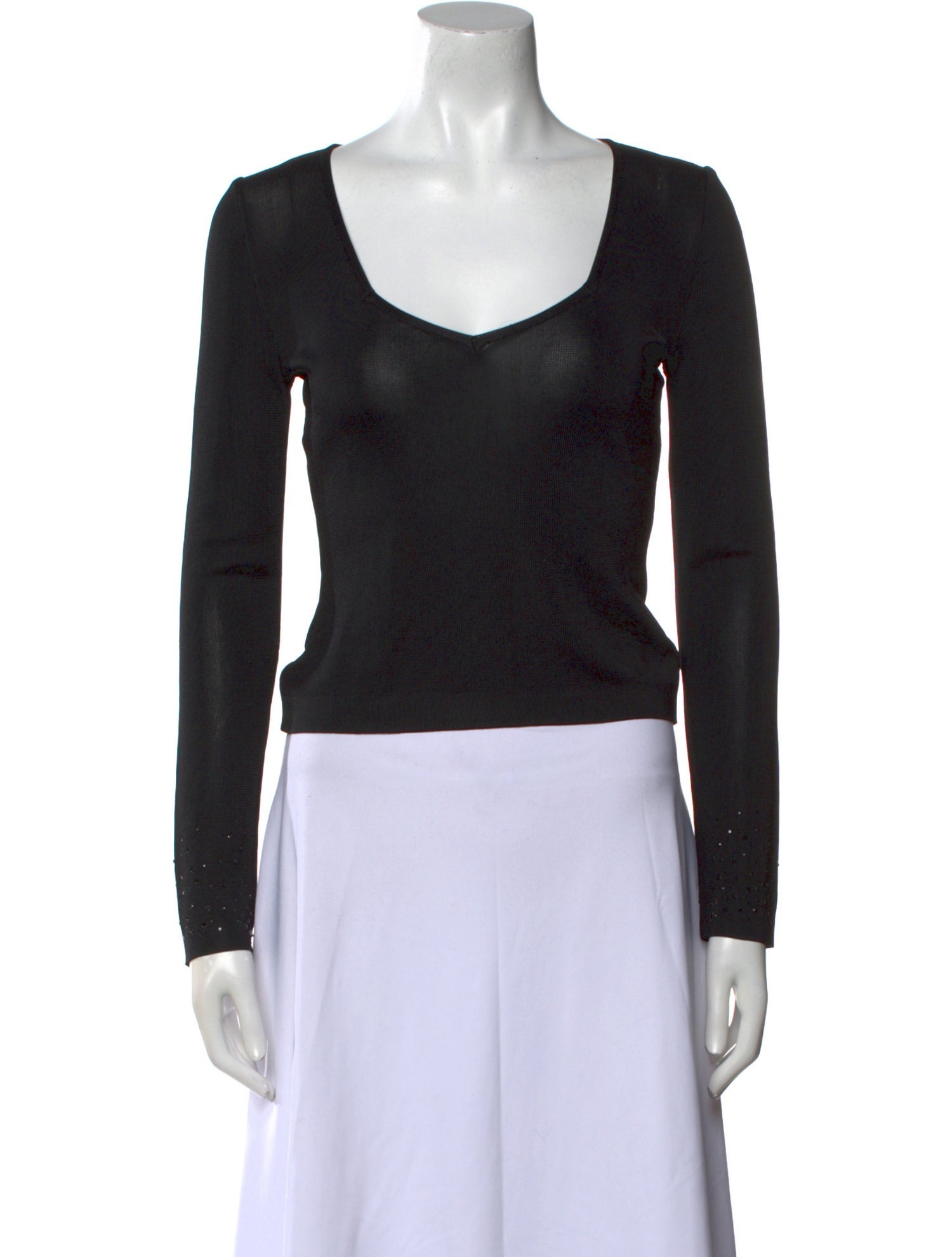 Sonia Rykiel Wool Scoop Neck Crop Top