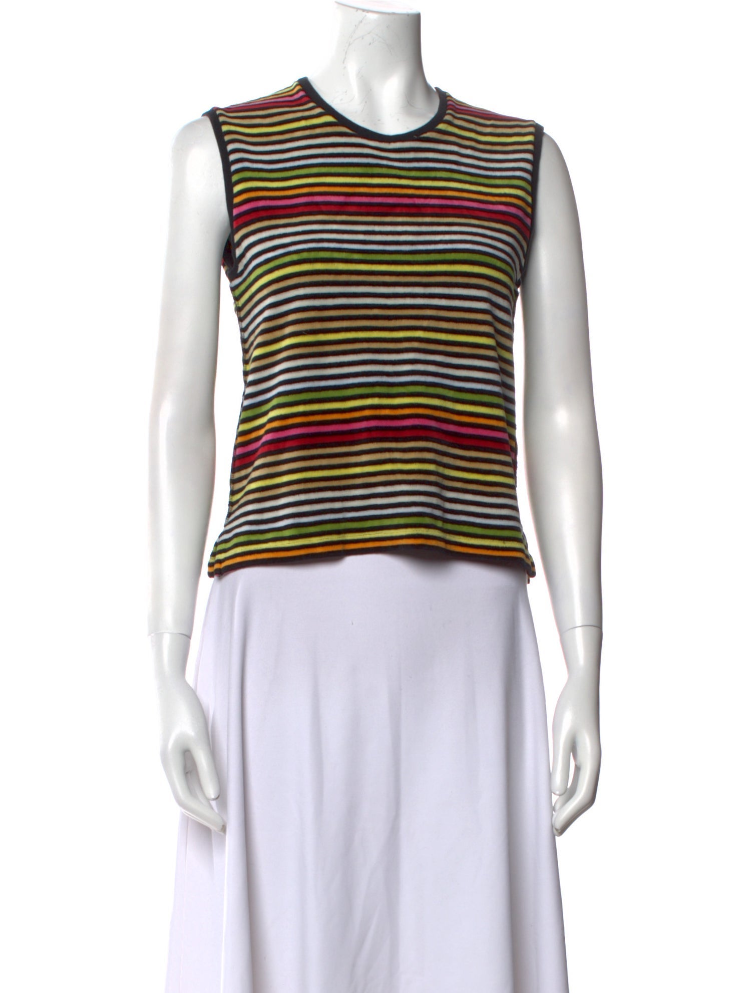 Sonia Rykiel Striped Crew Neck Crop Top