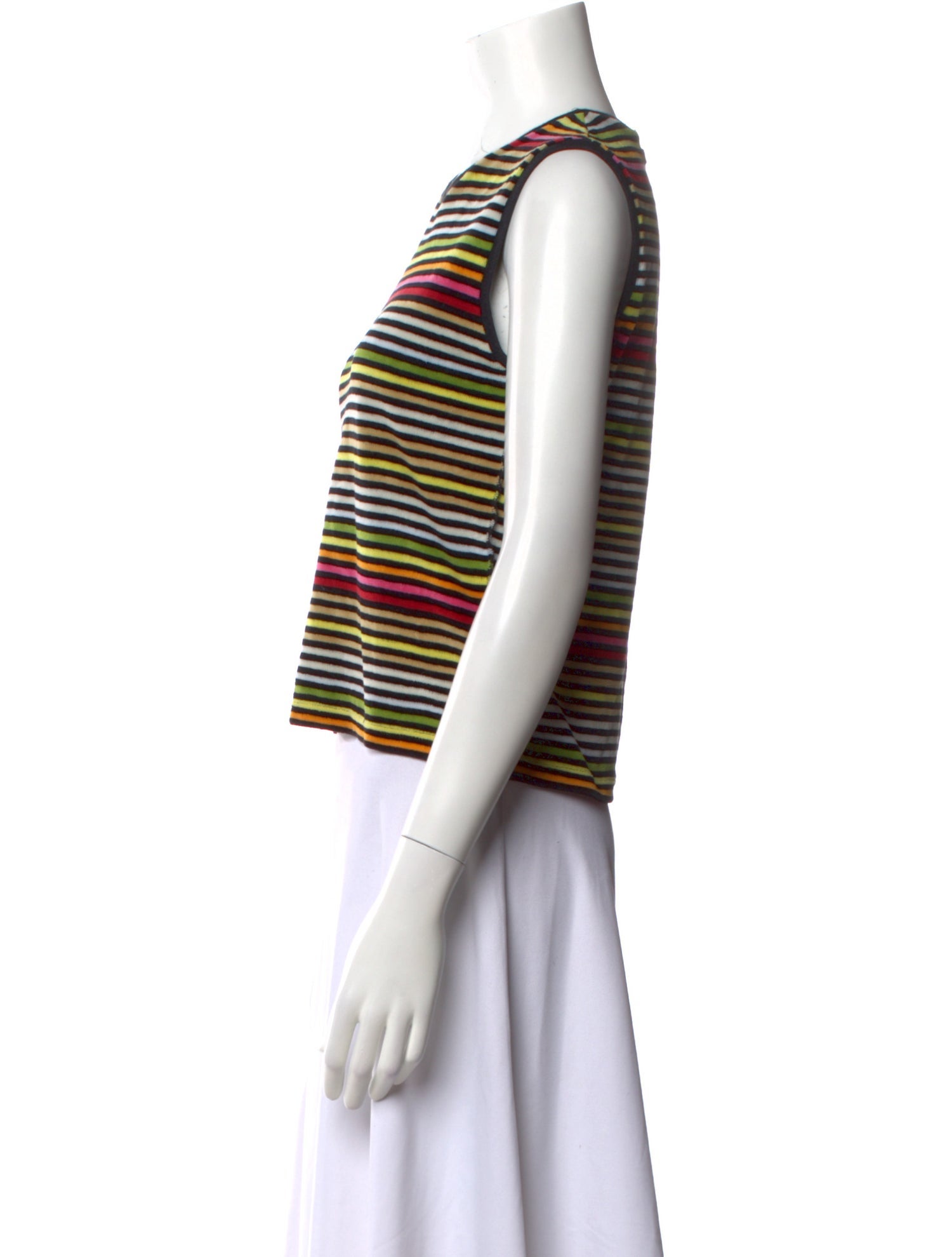 Sonia Rykiel Striped Crew Neck Crop Top