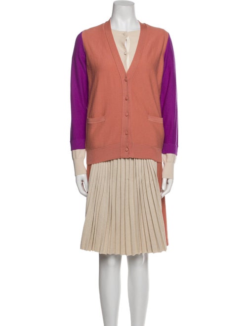 Sonia Rykiel Virgin Wool Colorblock Pattern Skirt Set