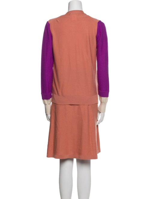 Sonia Rykiel Virgin Wool Colorblock Pattern Skirt Set