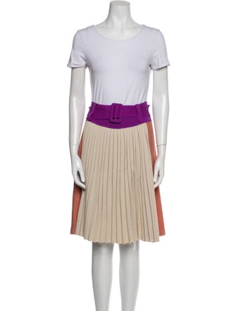 Sonia Rykiel Virgin Wool Colorblock Pattern Skirt Set
