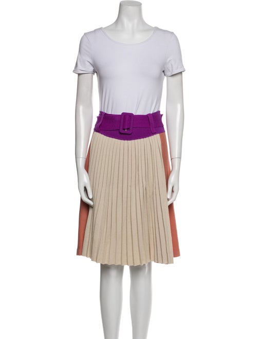 Sonia Rykiel Virgin Wool Colorblock Pattern Skirt Set