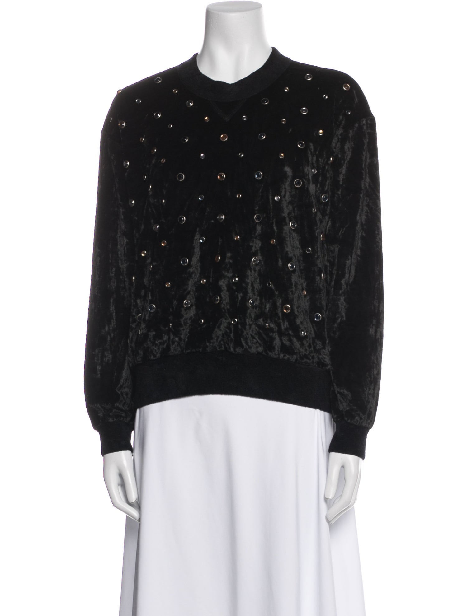 Sonia Rykiel Velvet Crew Neck Sweatshirt