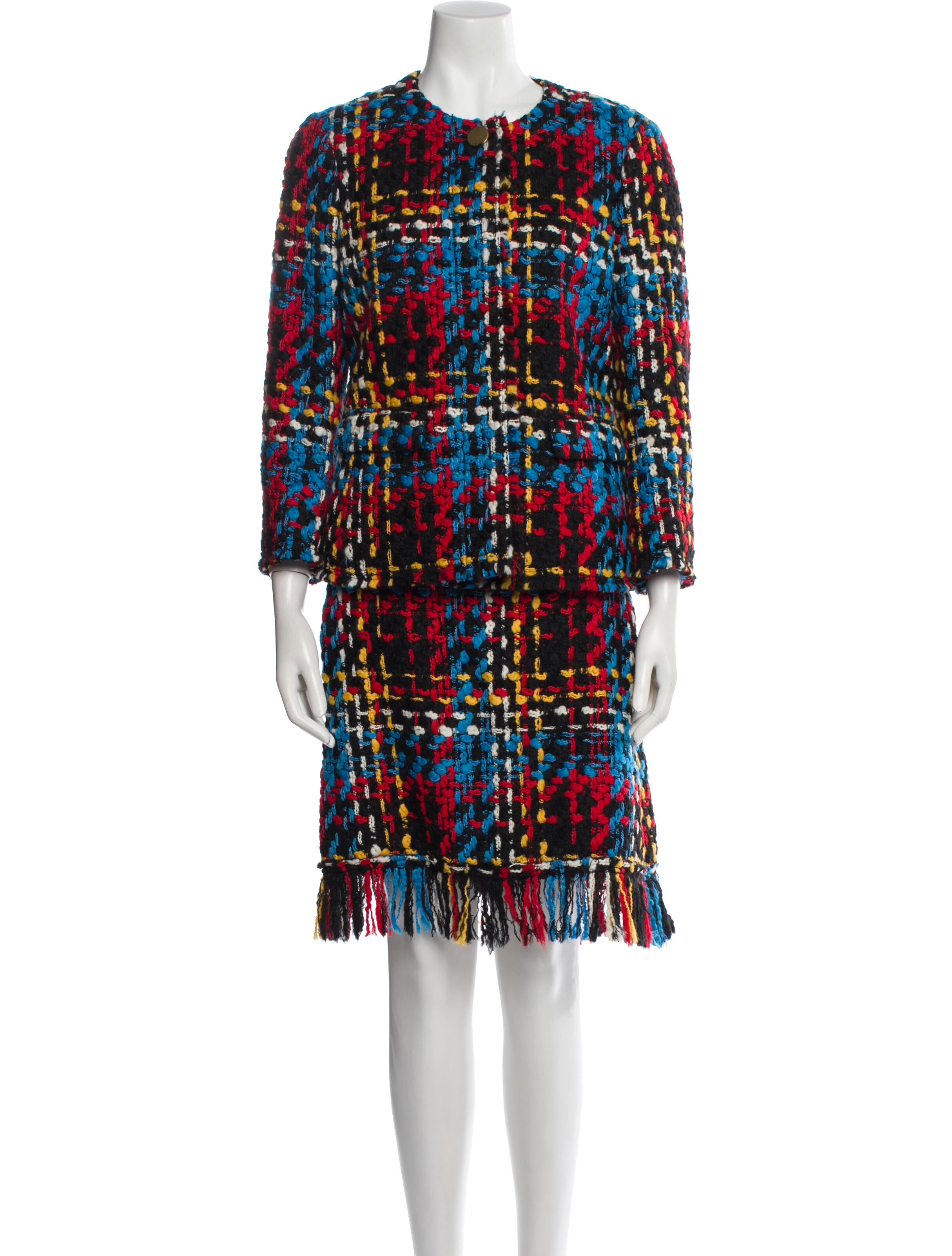 Sonia Rykiel Wool Tweed Pattern Skirt Set