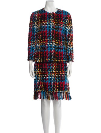 Sonia Rykiel Wool Tweed Pattern Skirt Set