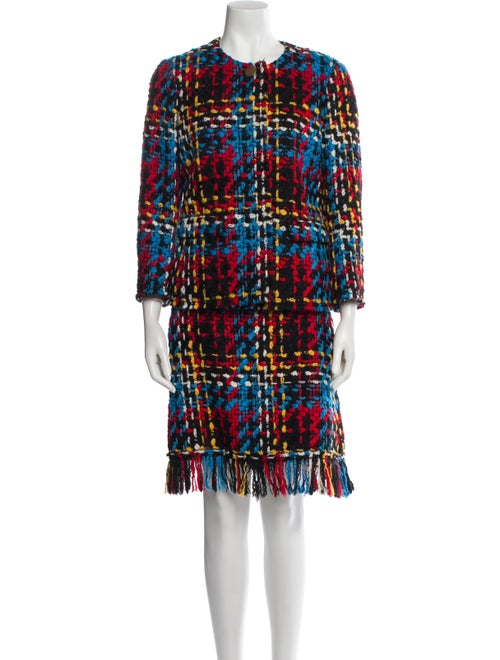 Sonia Rykiel Wool Tweed Pattern Skirt Set