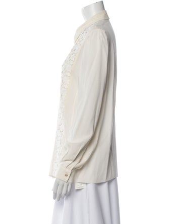 Sonia Rykiel Silk Long Sleeve Button-Up Top