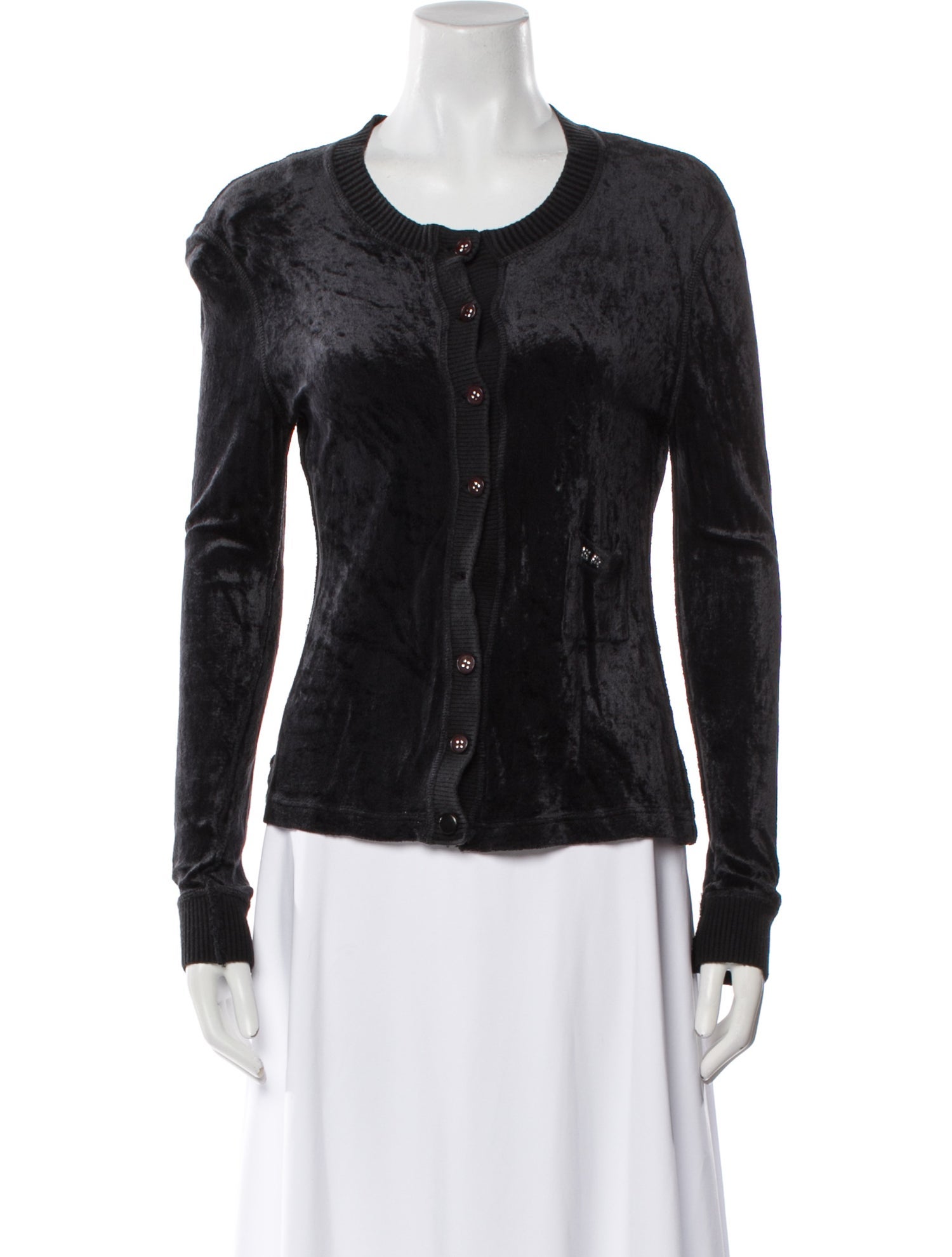 Sonia Rykiel Scoop Neck Long Sleeve Button-Up Top