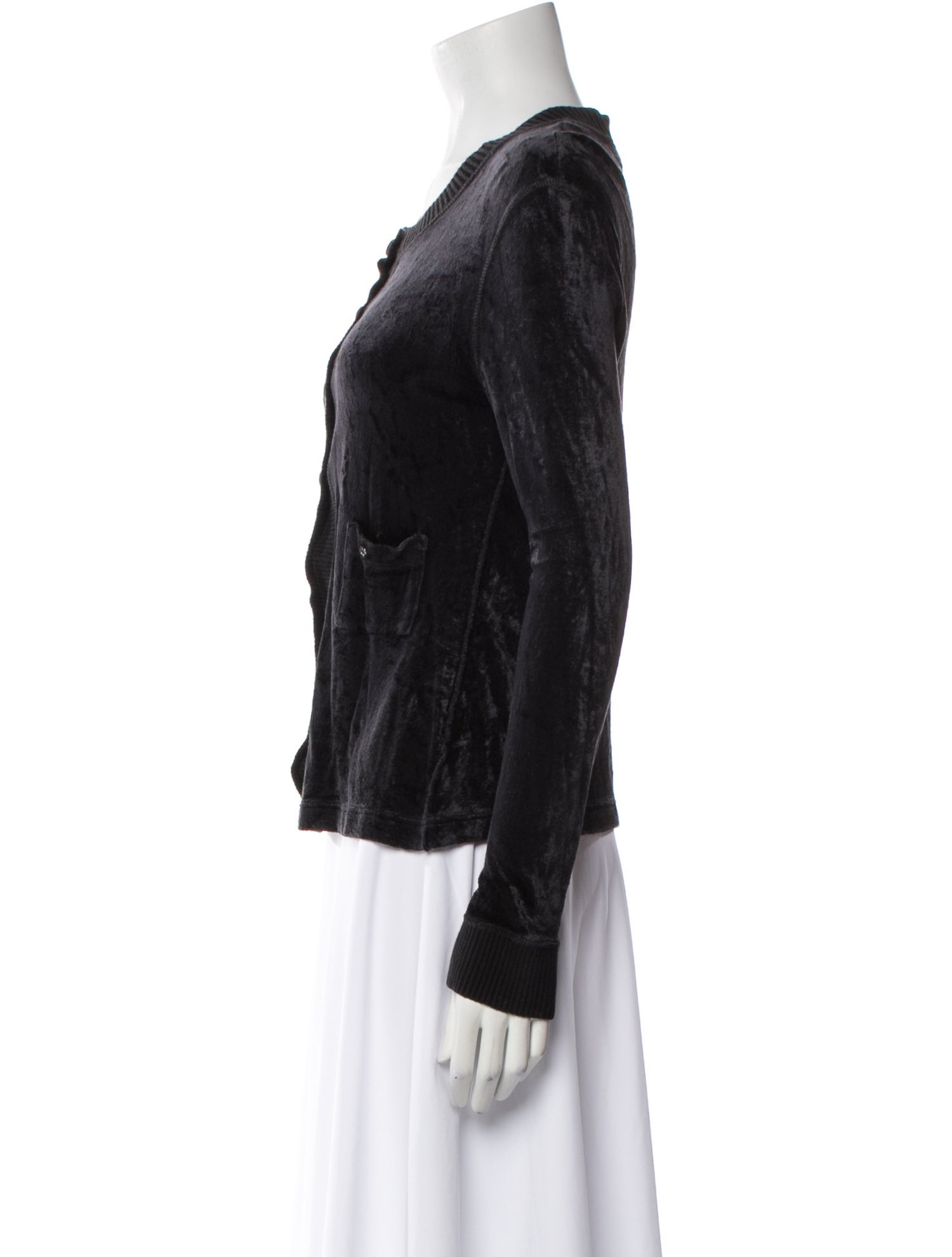 Sonia Rykiel Scoop Neck Long Sleeve Button-Up Top