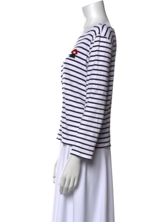 Sonia Rykiel Striped Bateau Neckline Top