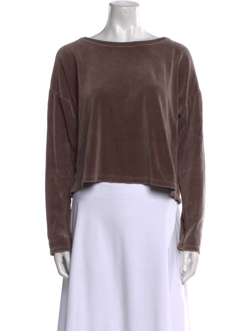 Sonia Rykiel Bateau Neckline Long Sleeve Crop Top