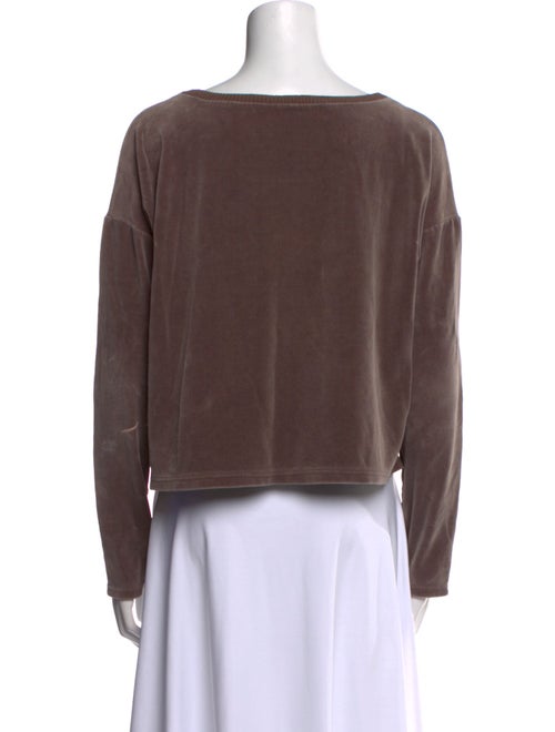 Sonia Rykiel Bateau Neckline Long Sleeve Crop Top