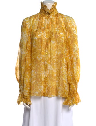 Sonia Rykiel Silk Floral Print Blouse