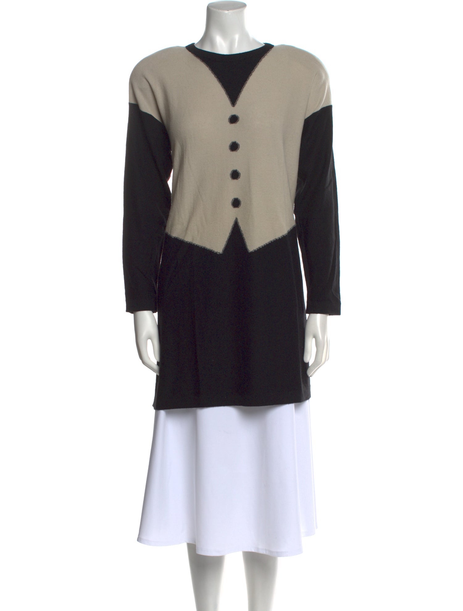 Sonia Rykiel Virgin Wool Colorblock Pattern Sweater