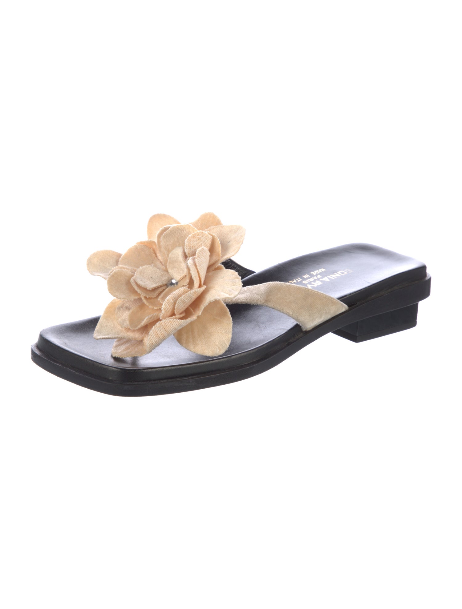 Sonia Rykiel Leather Floral Print Slides
