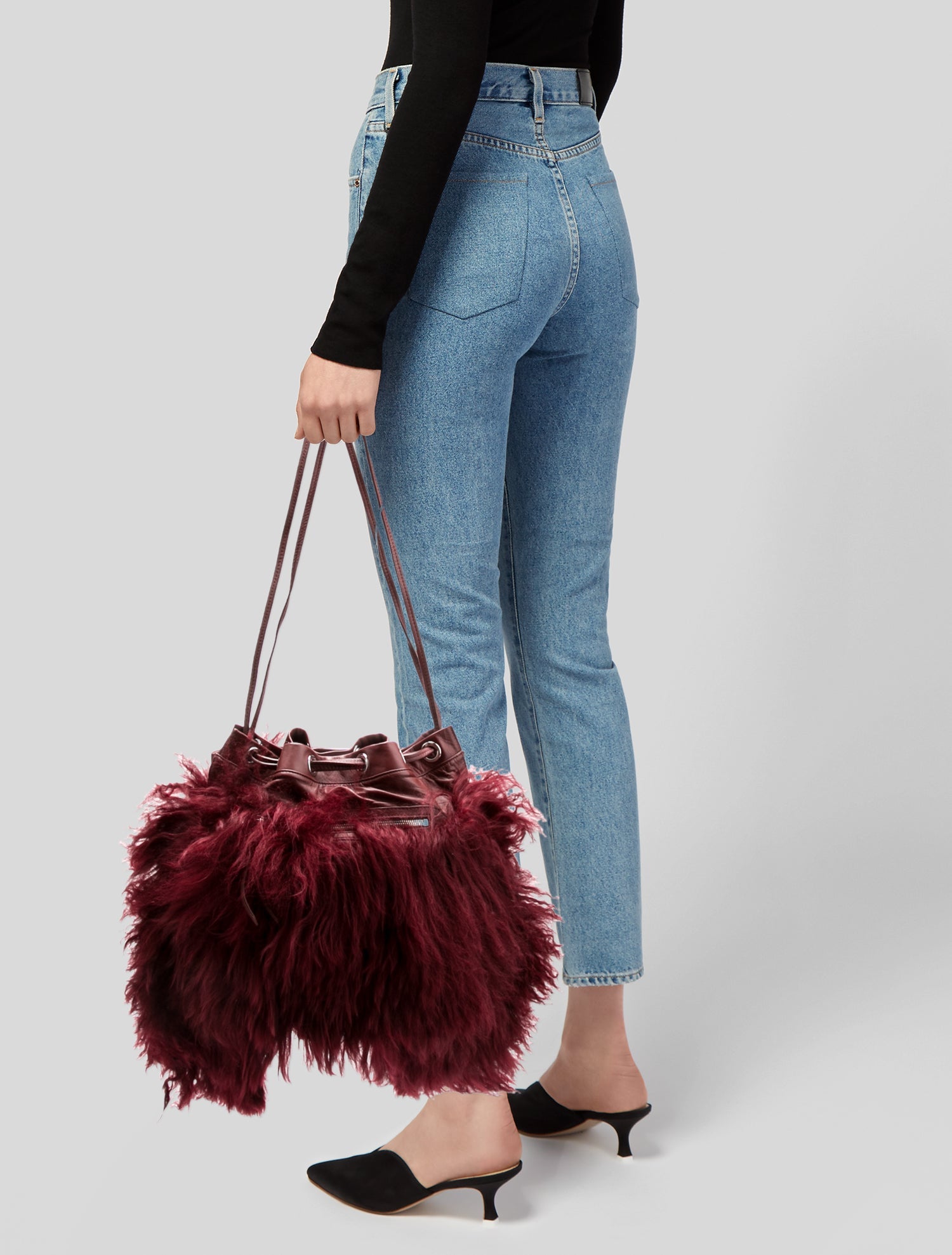 Sonia Rykiel Shearling Shoulder Bag