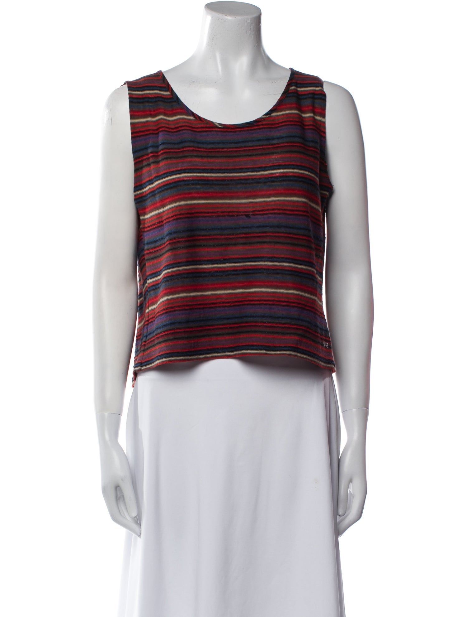 Sonia Rykiel Striped Scoop Neck Crop Top