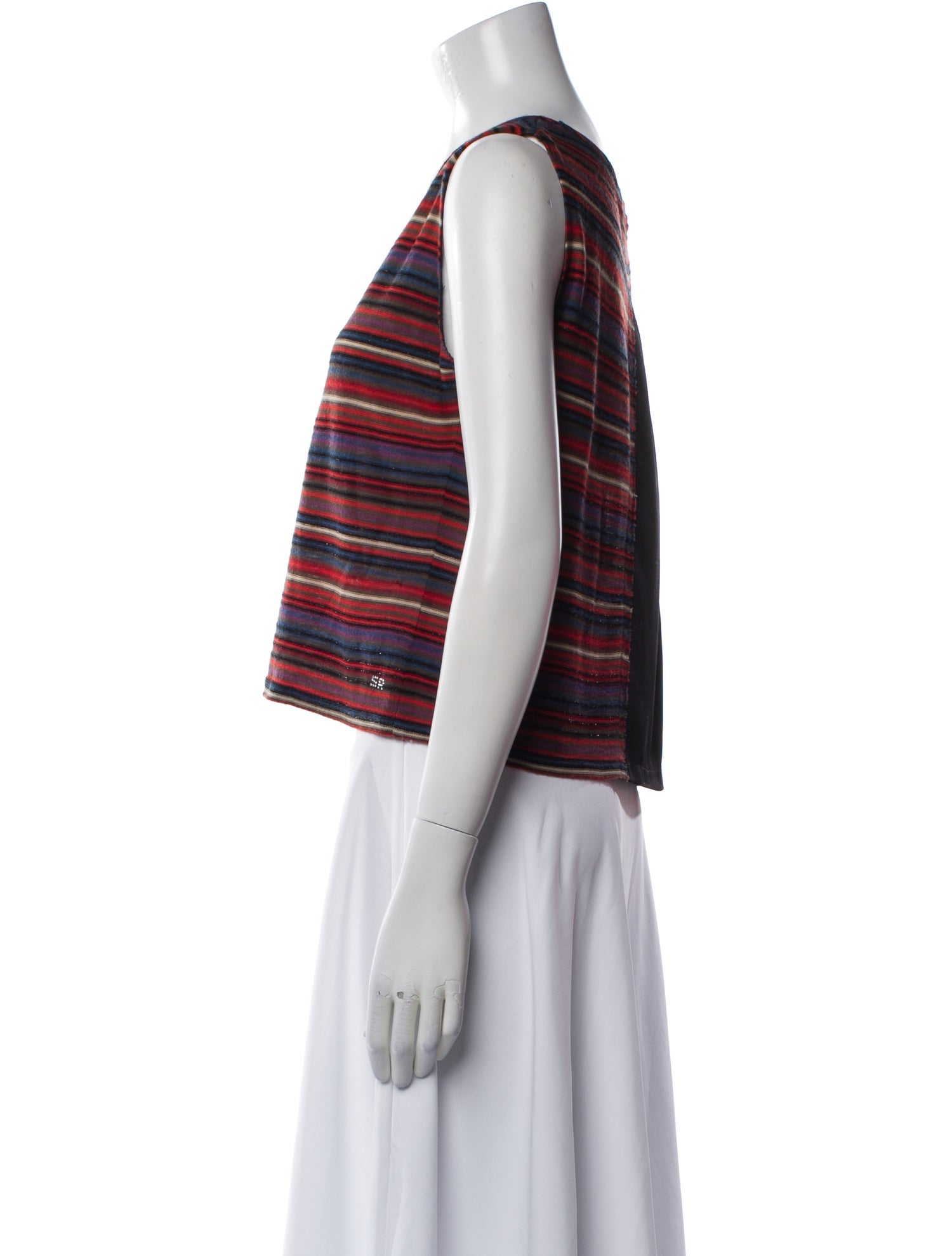 Sonia Rykiel Striped Scoop Neck Crop Top