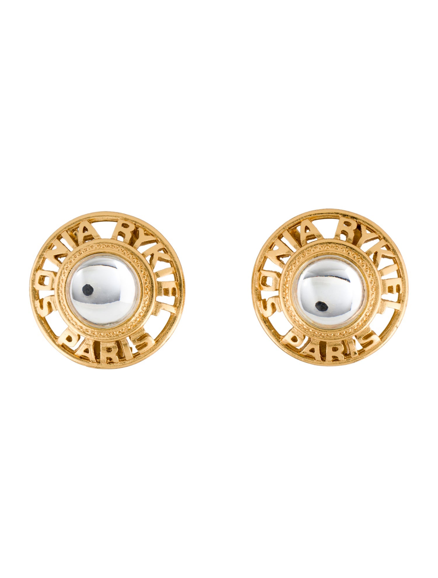 Sonia Rykiel Glass Logo Clip-On Earrings