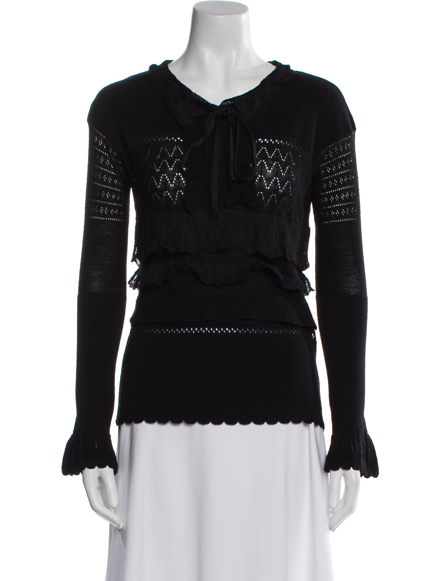 Sonia Rykiel Virgin Wool V-Neck Top