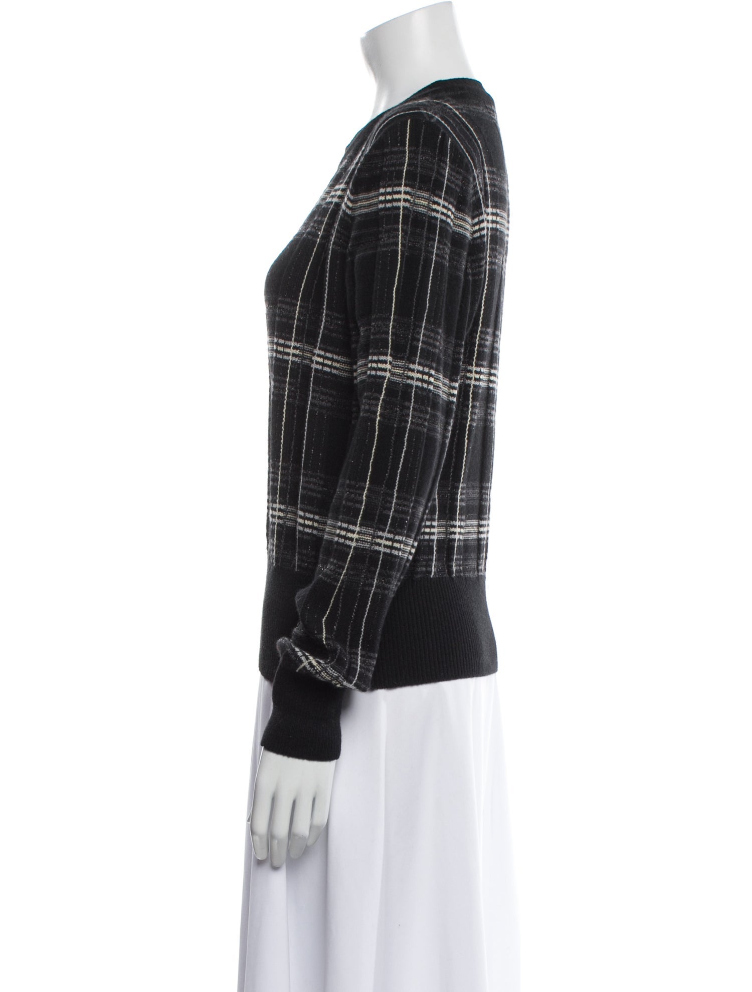 Sonia Rykiel Wool Plaid Print Sweater