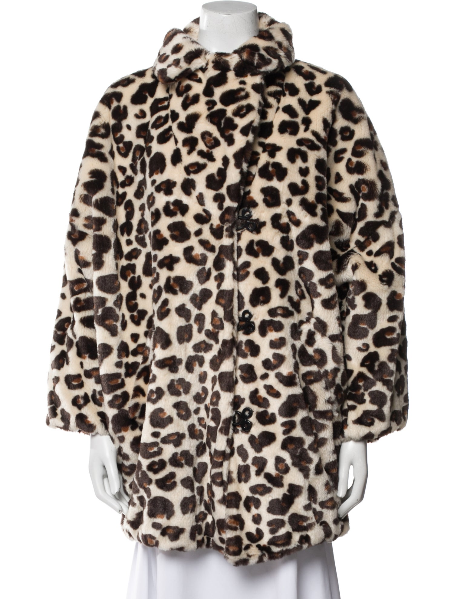 Sonia Rykiel Faux Fur Animal Print Faux Fur Coat