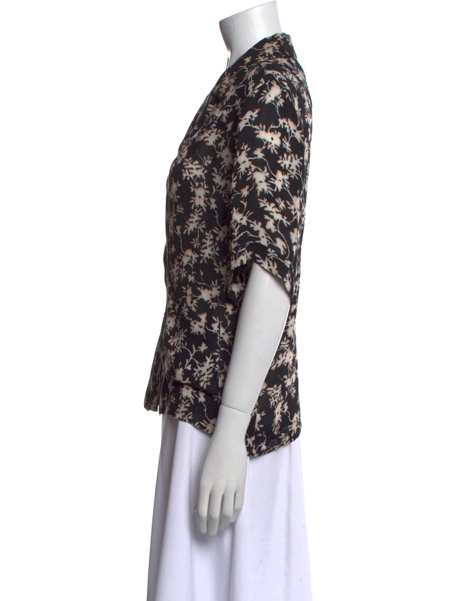Sonia Rykiel Floral Print Short Sleeve Blouse