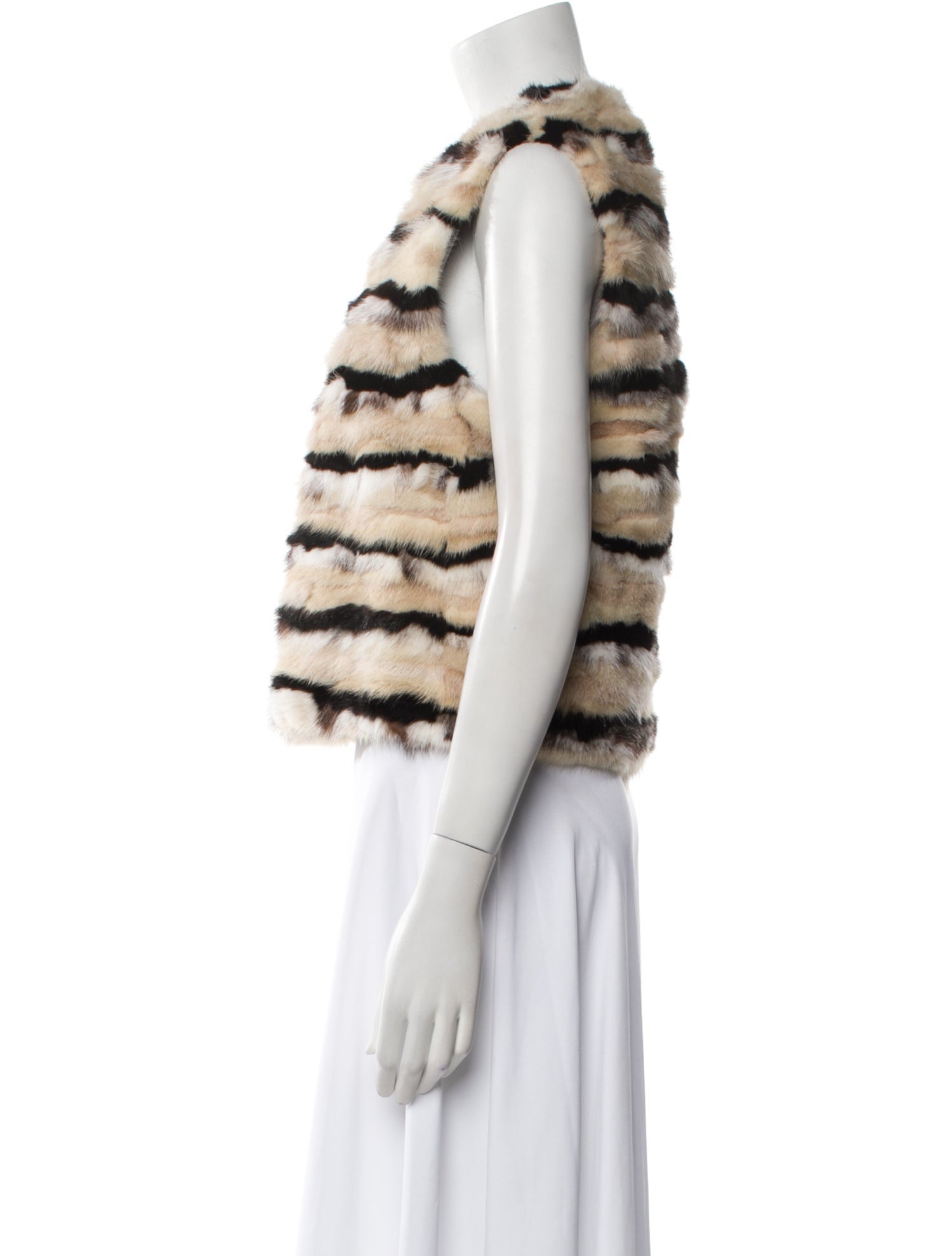 Sonia Rykiel Mink Striped Fur Jacket