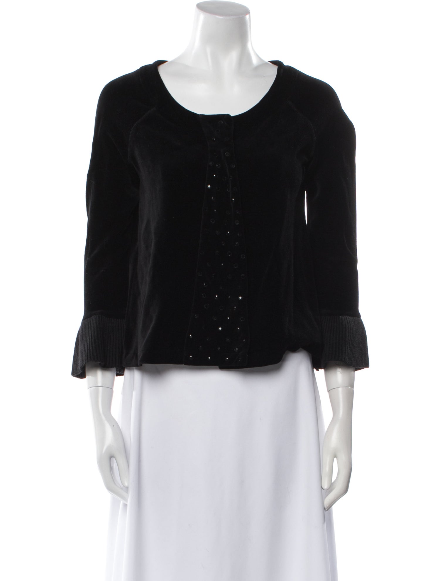 Sonia Rykiel Scoop Neck Three-Quarter Sleeve Top