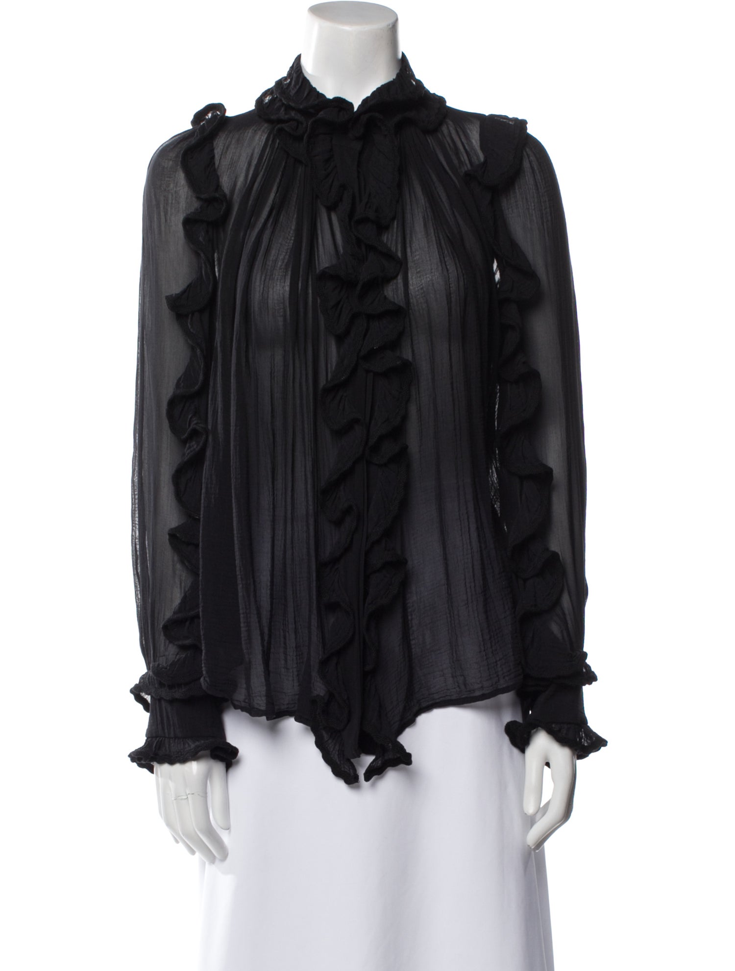 Sonia Rykiel Mock Neck Long Sleeve Blouse