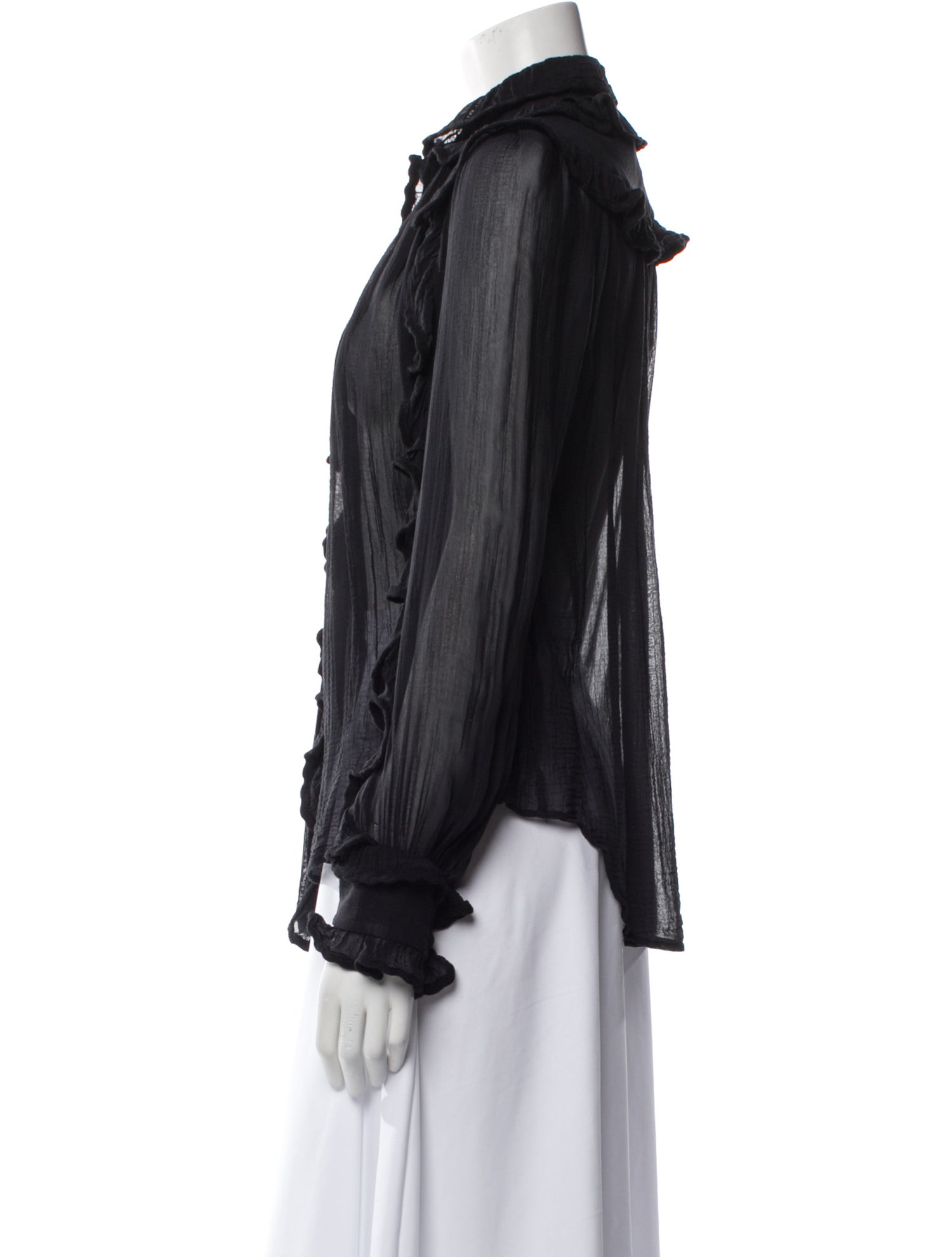 Sonia Rykiel Mock Neck Long Sleeve Blouse