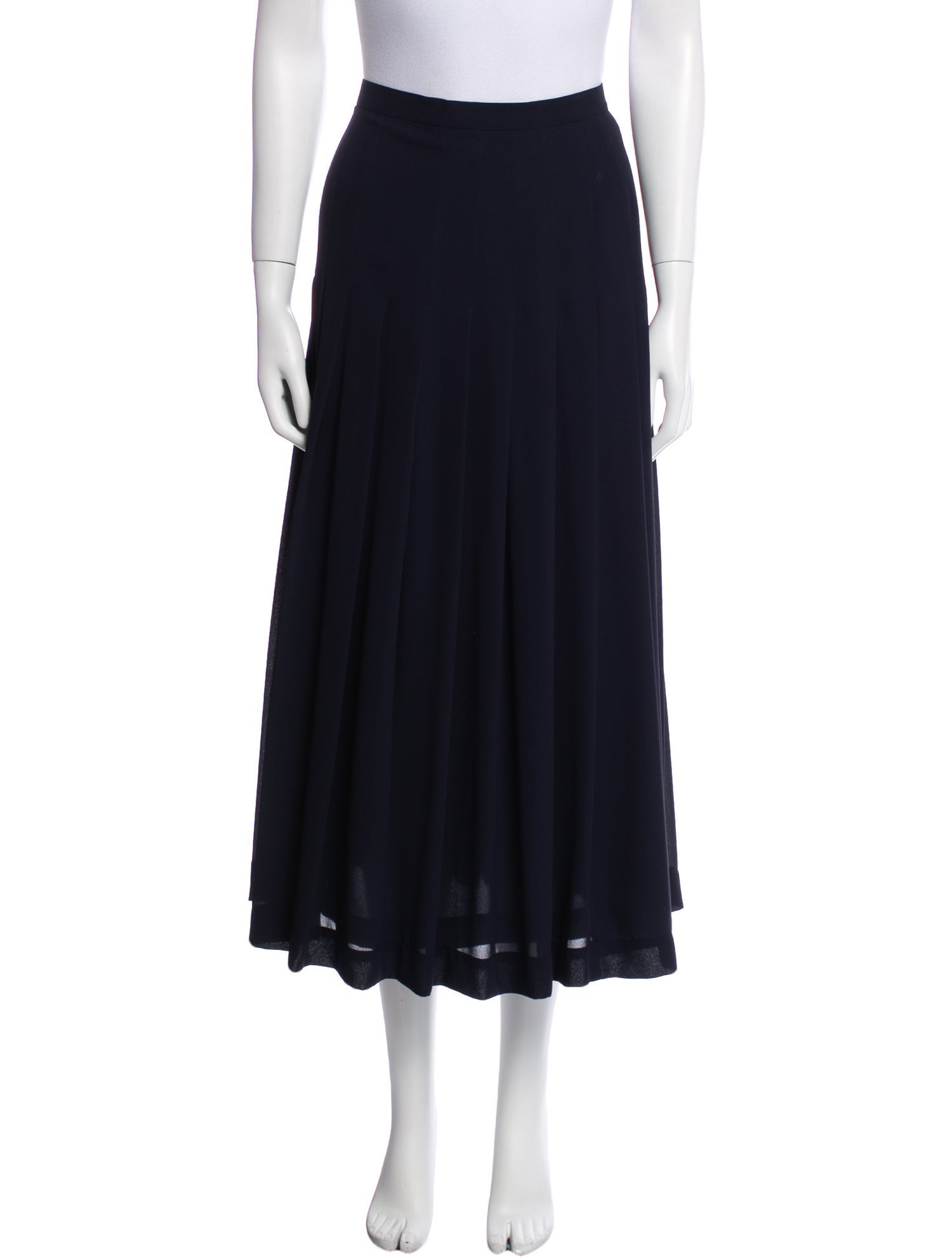 Sonia Rykiel Pleated Accents Midi Length Skirt