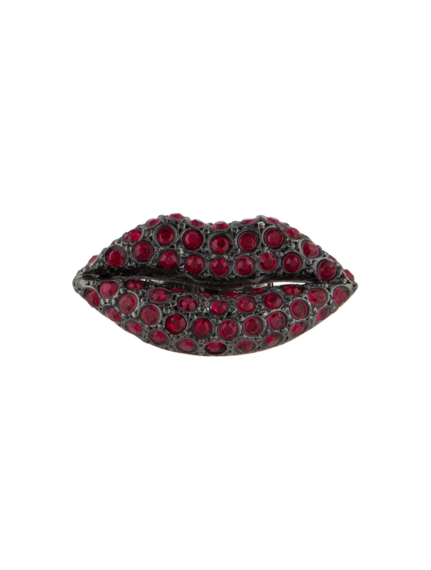 Sonia Rykiel Crystal Lips Lapel Pin