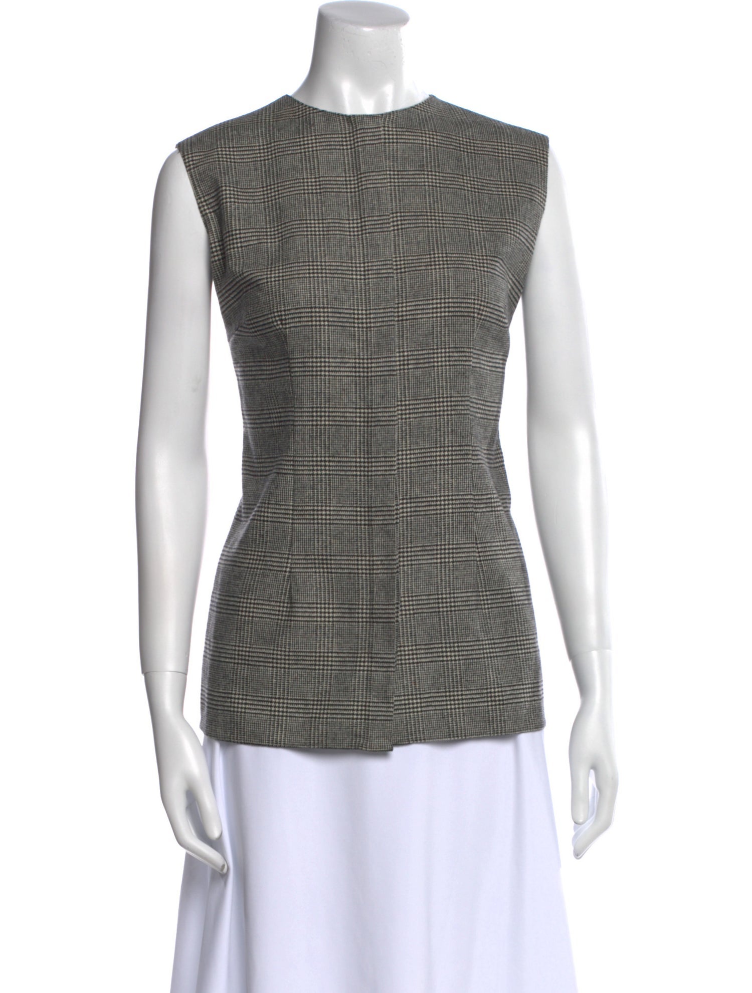 Sophie Theallet Wool Plaid Print Top