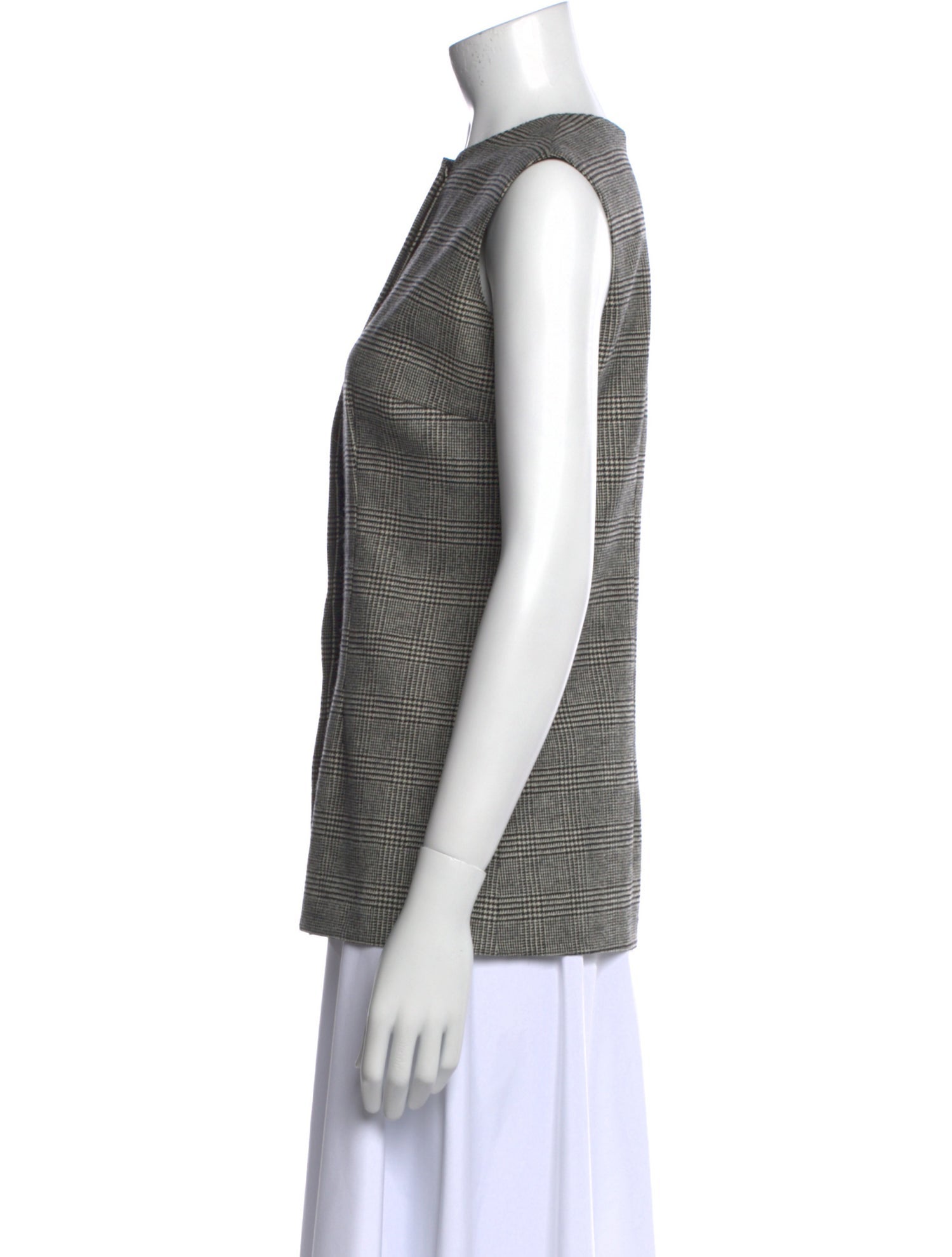 Sophie Theallet Wool Plaid Print Top