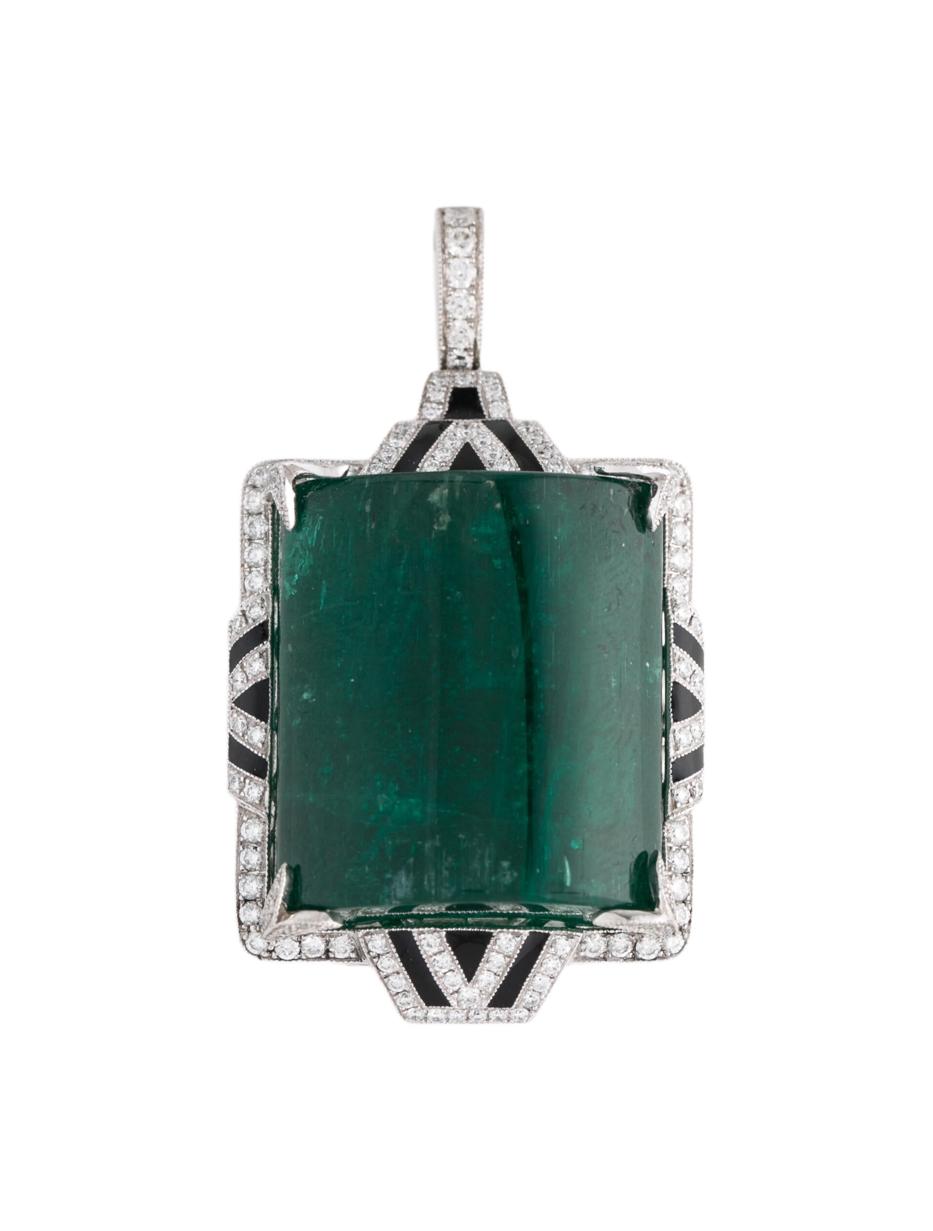 Sophia D. Collection Platinum Emerald & Diamond Pendant