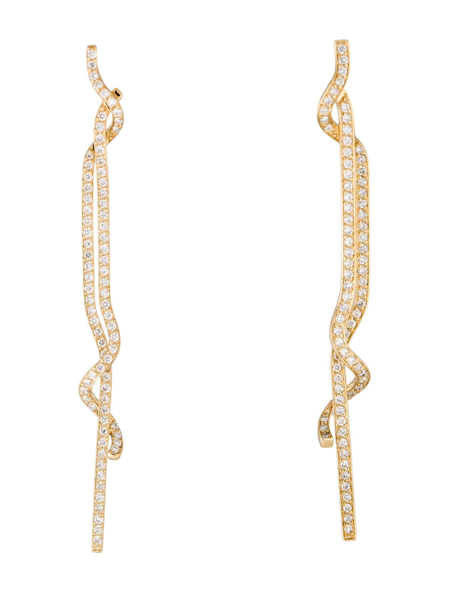 Sophie Zamel 18K Diamond Twisted Drop Earrings