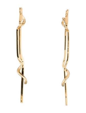 Sophie Zamel 18K Diamond Twisted Drop Earrings