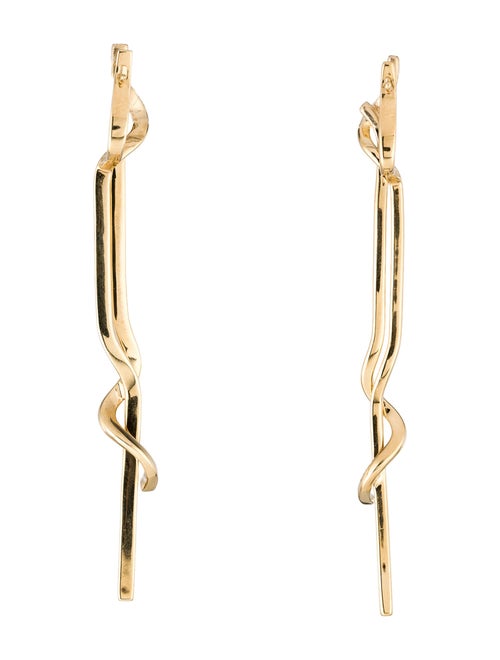 Sophie Zamel 18K Diamond Twisted Drop Earrings