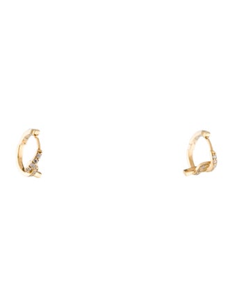 Sophie Zamel 18K Diamond Miniature Twist Huggie Earrings