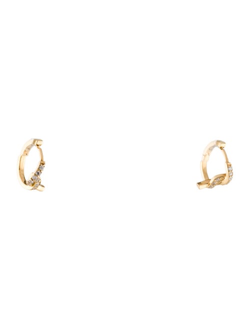 Sophie Zamel 18K Diamond Miniature Twist Huggie Earrings